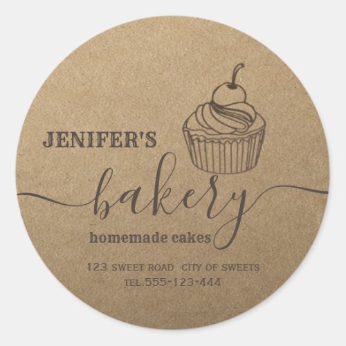 Kraft bakery Homemade cupcakes and sweets Classic Round Sticker