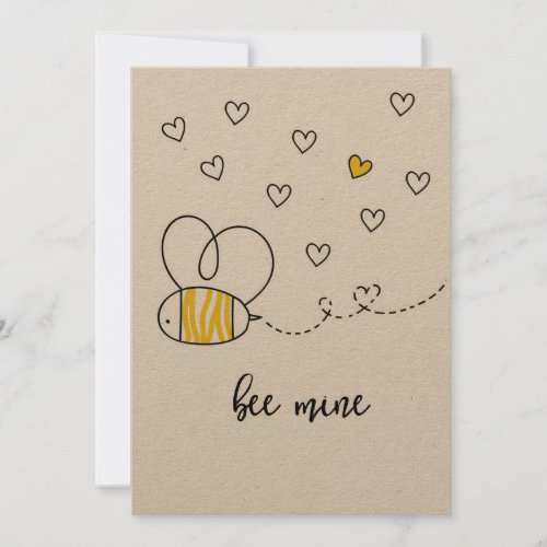 Kraft Bee Mine Cute Valentine Holiday Card