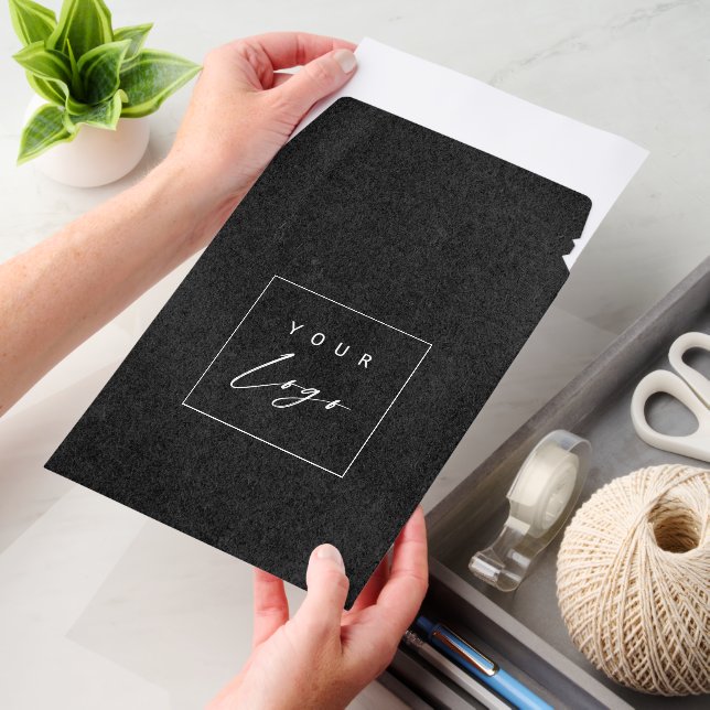 Kraft Black Custom LOGO and Text  Envelope Mailers (Desk)
