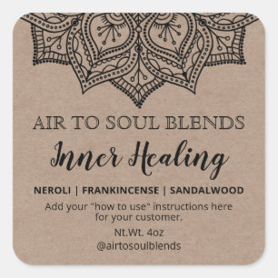 Kraft Black Mandala Blend Labels