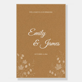 Kraft Boho Wedding Welcome Board