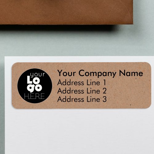 Kraft Brown Business Logo Return Address Labels