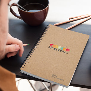 Kraft Brown Pickleball Personal Weekly Planner