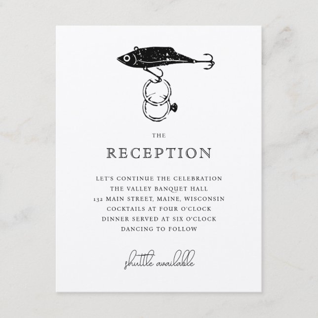 Kraft Brown Rustic Fishing Lure Rings Black Enclosure Card (Front)