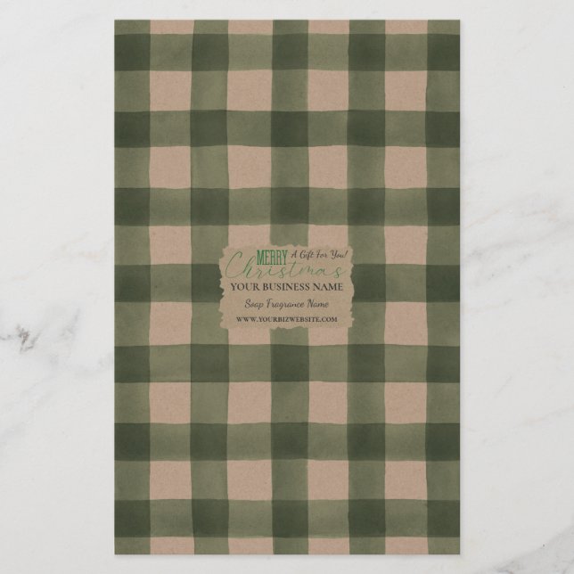 Kraft Buffalo Check Soap Wrap - Flyer Paper (Front)