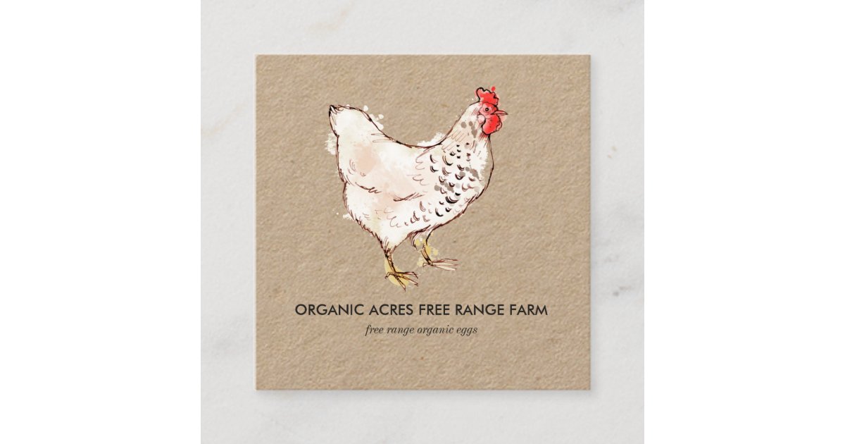 Kraft Business Card | Chicken Illustration | Zazzle.com