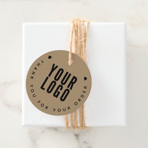 Kraft Business Logo Thank You Hang Tag with String