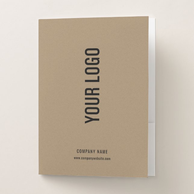 Kraft Business Presentation Folders with Logo (Front)