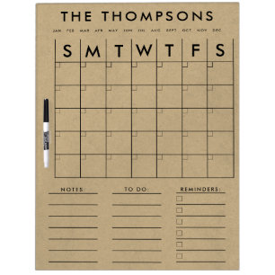 Kraft Calendar Planner Minimalist Monthly Weekly Dry Erase Board