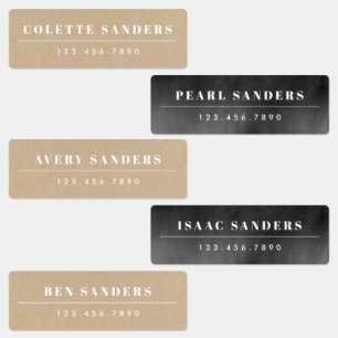 Kraft & Chalkboard Neutral Waterproof Name Labels