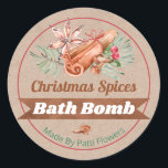 Kraft Christmas Spices Scented Bath Bomb Labels<br><div class="desc">If you're able to create bath bombs then you have a clever and creative way to make gorgeous DIY Christmas gifts for your friends and family. Add this Christmas greenery sticker label for Christmas spice scented bath bombs to add that final touch to your packaging!</div>