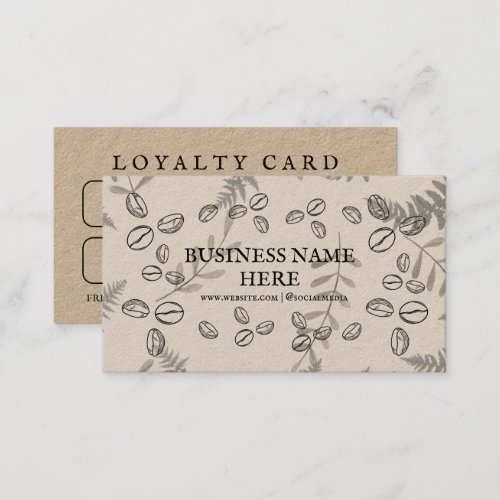Kraft Coffee Beans Caf Coffee Shop  Loyalty Card