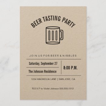 Kraft Collection Beer Tasting Invitation by charmingink at Zazzle