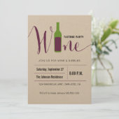 Kraft Collection Rustic Wine Tasting Invitation (Standing Front)
