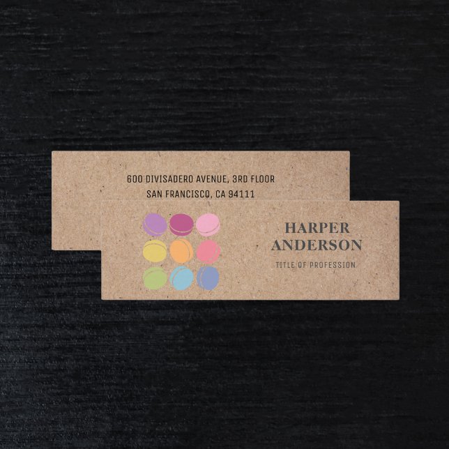 Kraft Colourful Macarons Bakery Professional Mini Business Card (Creator Uploaded)