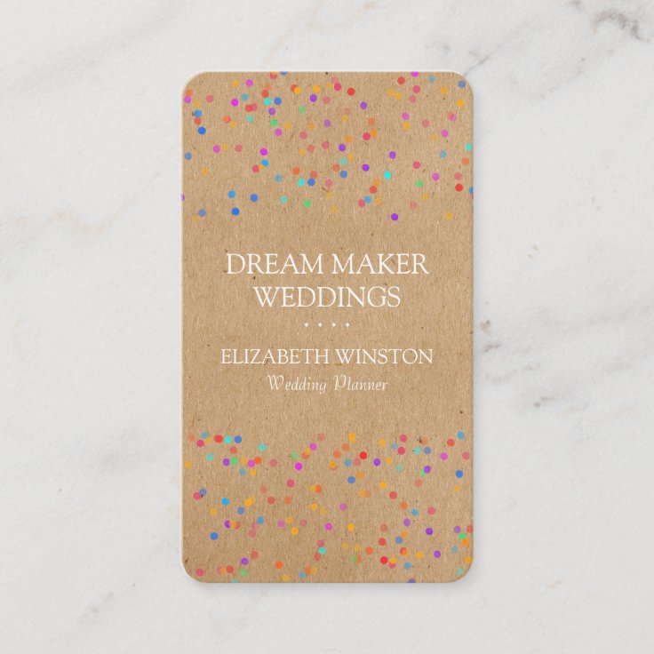Kraft Confetti Business Card Zazzle