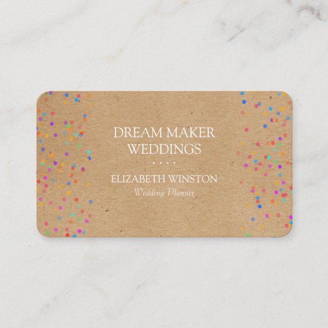 Kraft Confetti Business Card (Front)
