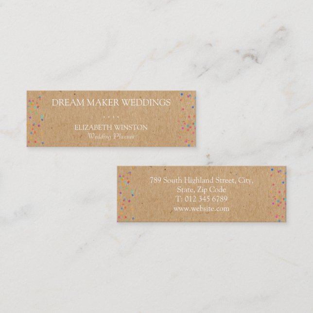 Kraft Confetti Mini Business Card (Front/Back)