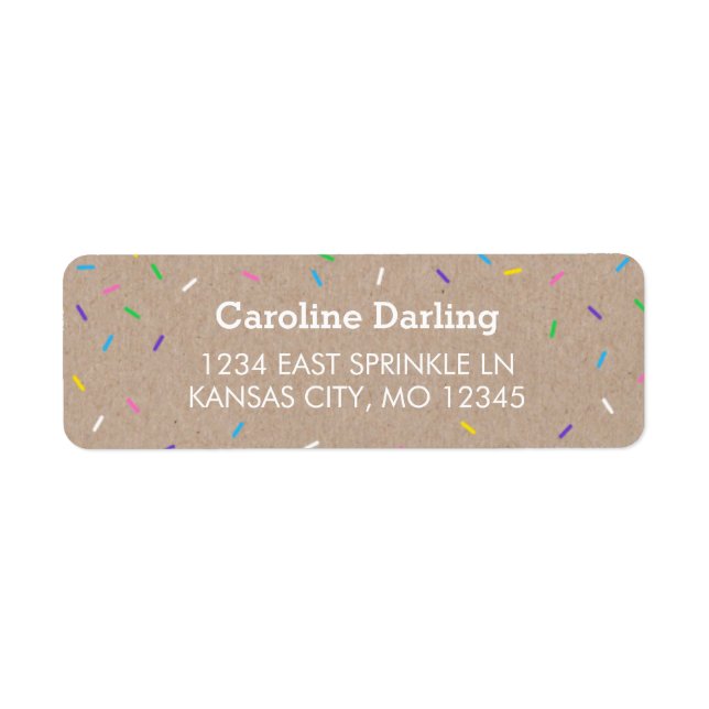 Kraft Confetti Sprinkles Return Address Label (Front)