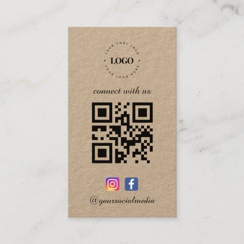 Kraft Connect with Us Logo Social Media QR Code Business Card