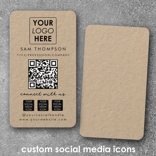 Kraft Connect with Us Social Media QR Code Logo Business Card