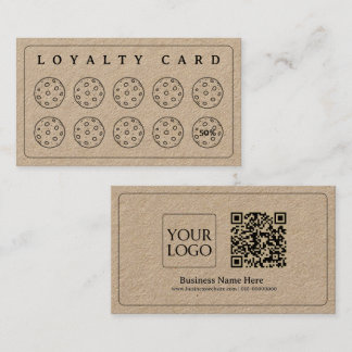 Kraft Cookies Bakery Coffee Shop Homemade Business Loyalty Card