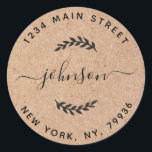 Kraft Create Your Own Round Return Address Classic Round Sticker<br><div class="desc">Create Your Own Round Return Address</div>