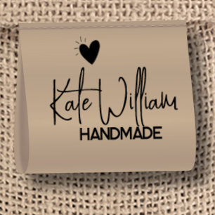 Kraft Custom Clothing label for handmade item Satin Ribbon