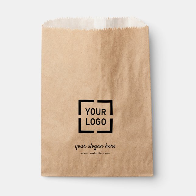 Kraft custom logo branded promotional favor bag (Front)