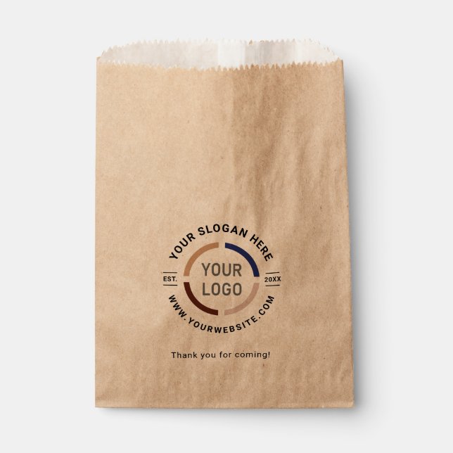Kraft custom logo branded promotional favor bag (Front)