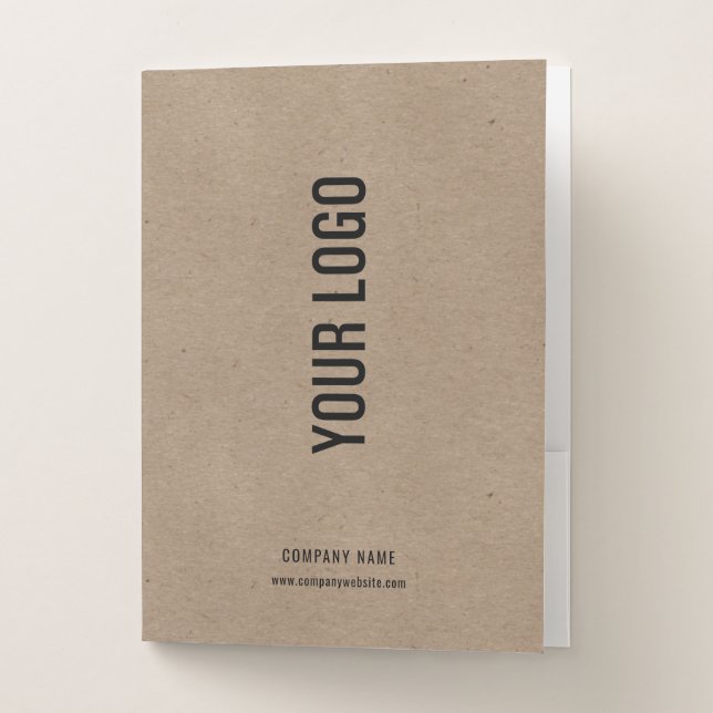 Kraft Custom Logo Business Presentation Folder (Front)