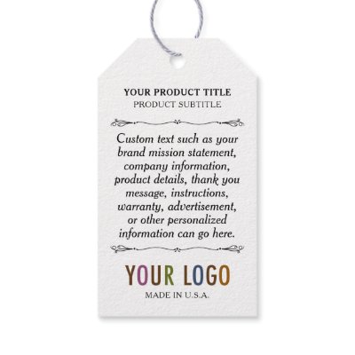 Kraft Custom Printed Retail Hang Tags with String | Zazzle