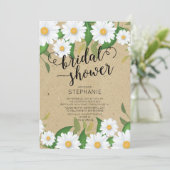 Kraft Daisy Flowers Bridal Shower Invitation (Standing Front)