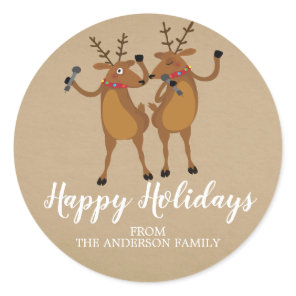 Kraft Dancing Reindeer Christmas Sticker