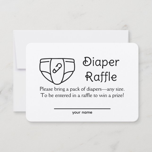 Kraft Diaper Raffle Baby Shower Enclosure Card (Front)