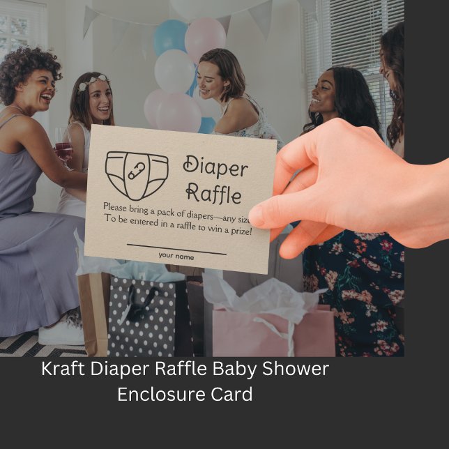 Kraft Diaper Raffle Baby Shower Enclosure Card (Creator Uploaded)