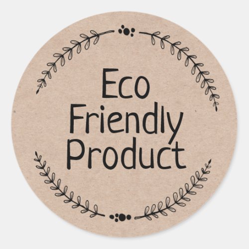 Kraft Eco Friendly Product Classic Round Sticker