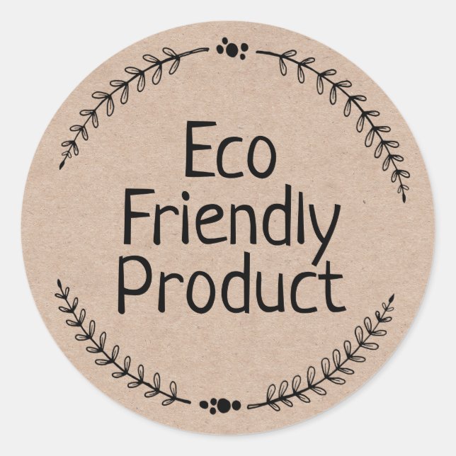 Kraft Eco Friendly Product Classic Round Sticker (Front)