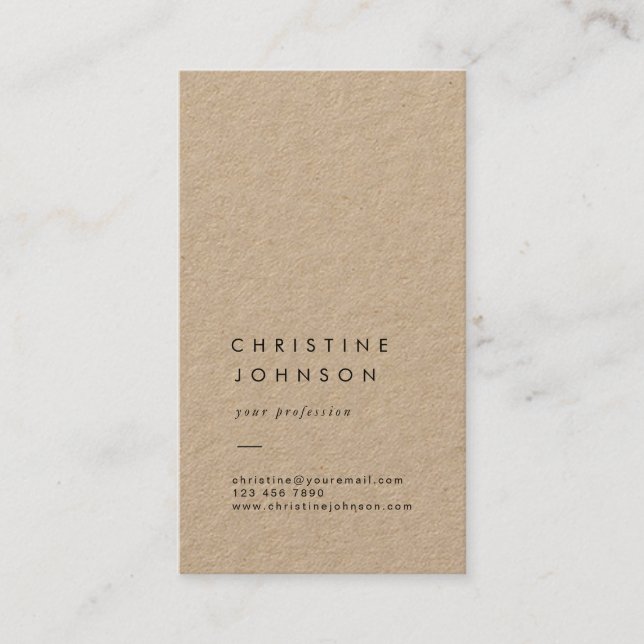 kraft elegant plain simple business card (Front)
