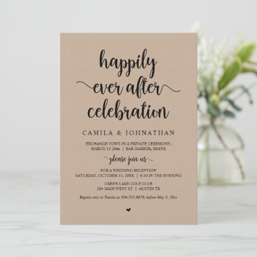 Kraft Elopement Happily Ever After Celebration Invitation