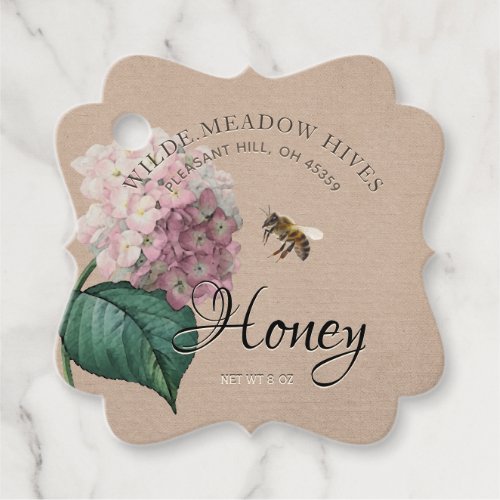 Kraft Fancy Shape Honey Jar Hang Tag Bee Flower