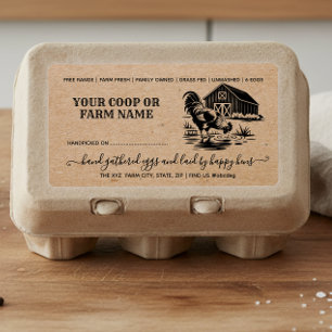 Kraft Farmhouse Vintage Egg Carton Label