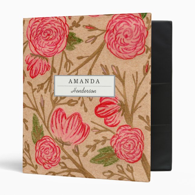 Kraft Floral Custom Binder (Front/Inside)