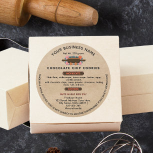 Kraft Floral Rolling pin cottage food law labels