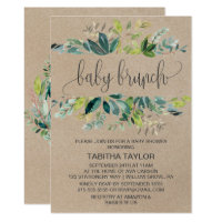 Kraft Foliage Baby Brunch Card