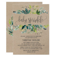 Kraft Foliage Baby Sprinkle Invitation
