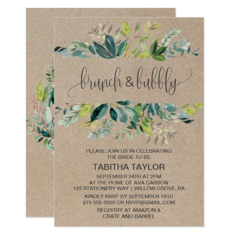 Kraft Foliage Brunch and Bubbly Card