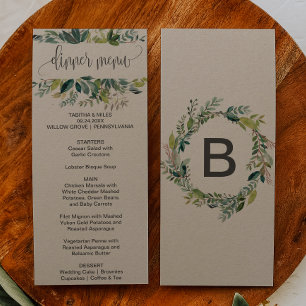 Kraft Foliage Dinner Menu Card