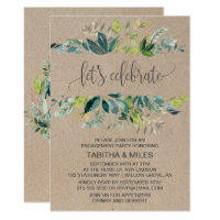 Kraft Foliage Let's Celebrate Engagement Party Invitation