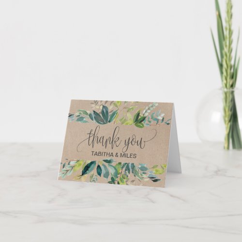 Kraft Foliage Thank You Card